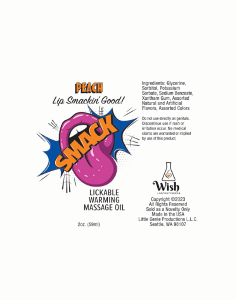 Smack Warming and Lickable Massage Oil - Passion Fruit 2 Oz