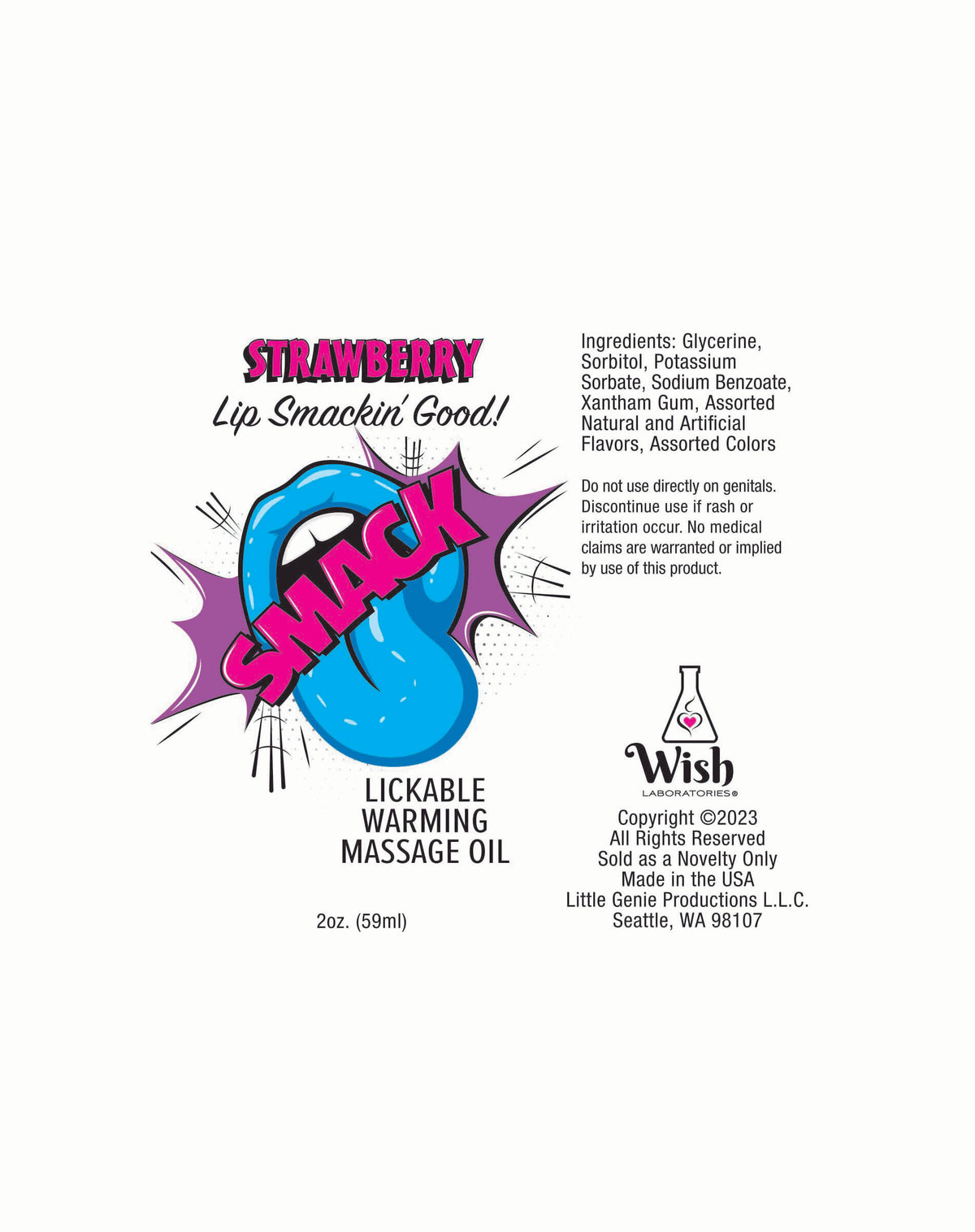 Smack Warming and Lickable Massage Oil - Peach 2 Oz