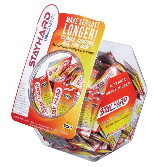 Stay hard sample packet 144pc fishbowl display