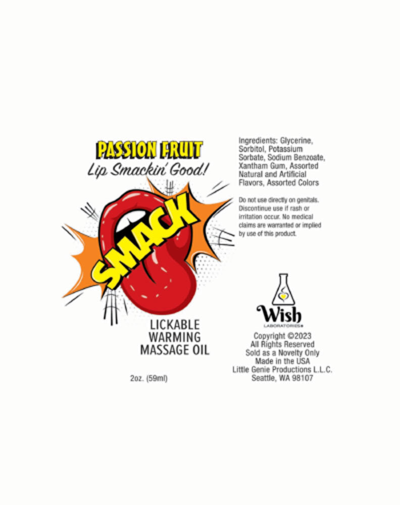 Smack Warming and Lickable Massage Oil - Cherry 2 Oz