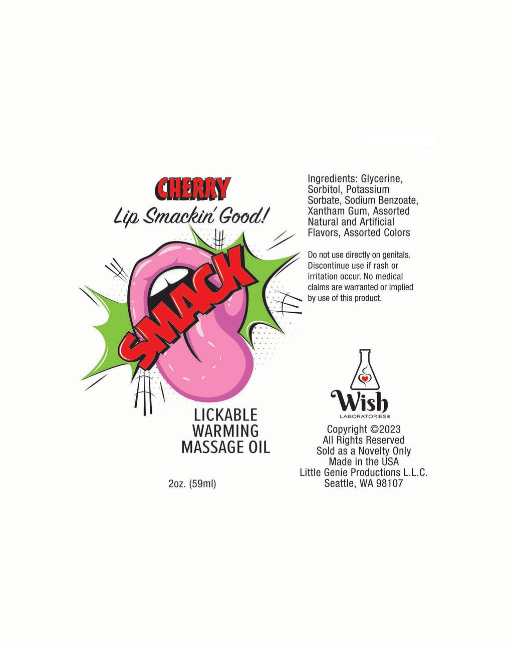 Smack Warming and Lickable Massage Oil - Tropical 2 Oz