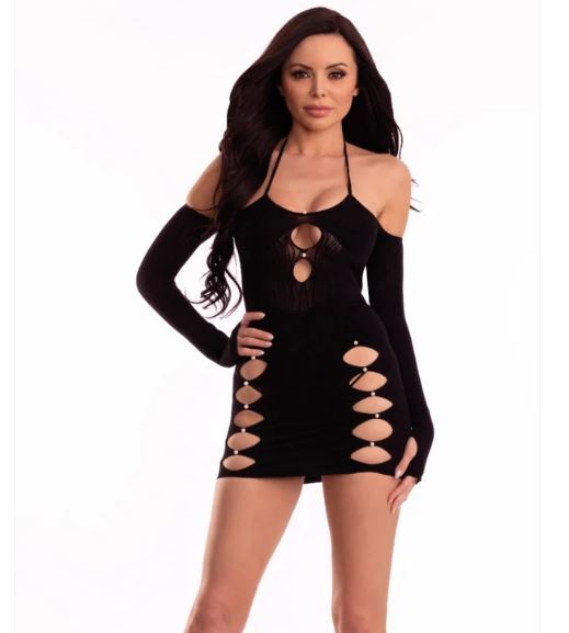 Savage me seduction cutout dress black