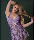 Wisteria mist halter babydoll & g set floral m