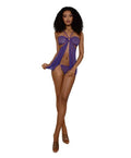 Dreamgirl bodydoll set with panty ultra violet os