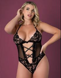 Sleeve 3/4 playsuit black 2xl