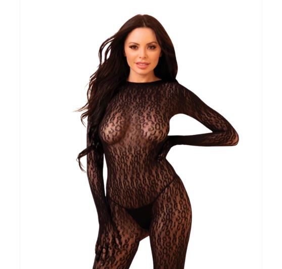 Savage me luxe kitty sleeve bodystocking black