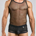 Mob fishnet tank top black medium