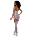 Dreamgirl lace & opq seam gtr dress white os