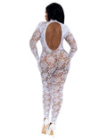 Dreamgirl plus white gloved bodystocking osq