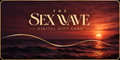 The Sex Wave digital gift card with gold logo and sunset ocean waves